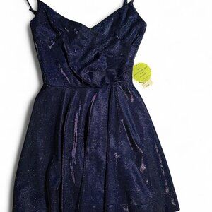 Navy Sparkle Fit & Flare Party Dress – New With Tags (Size S)